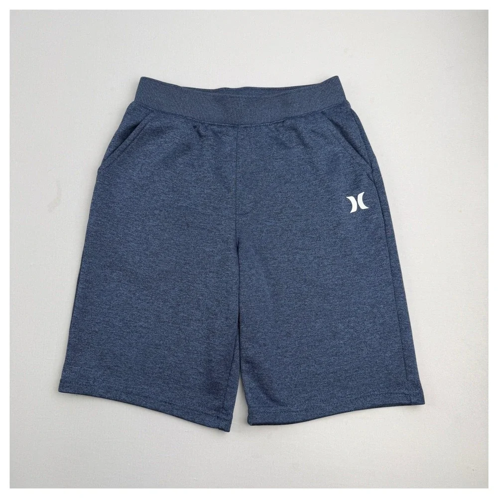 Hurley H2O-DRI Shorts Boy M Blue Excellent Heather Knit Athletic Pockets